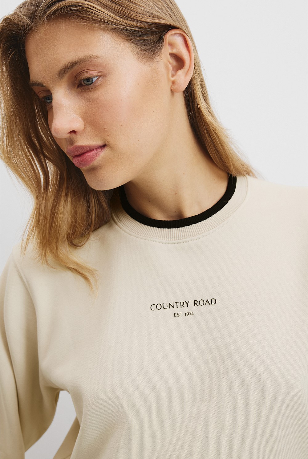 Australian Cotton Contrast Rib Sweat