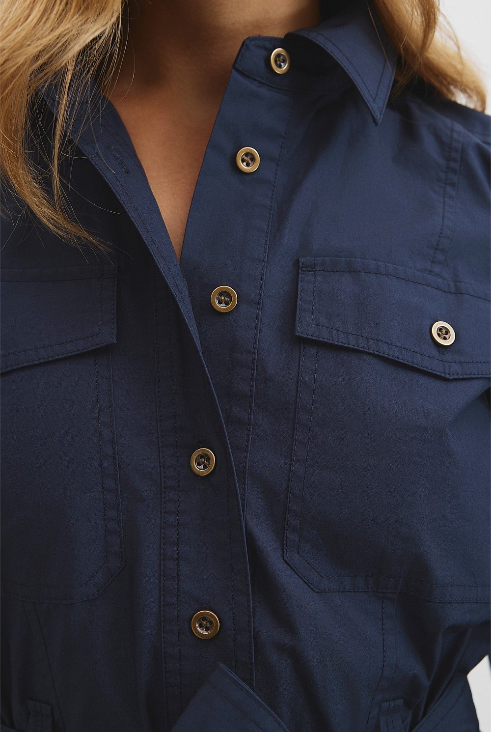 Belted Cotton Midi Dress