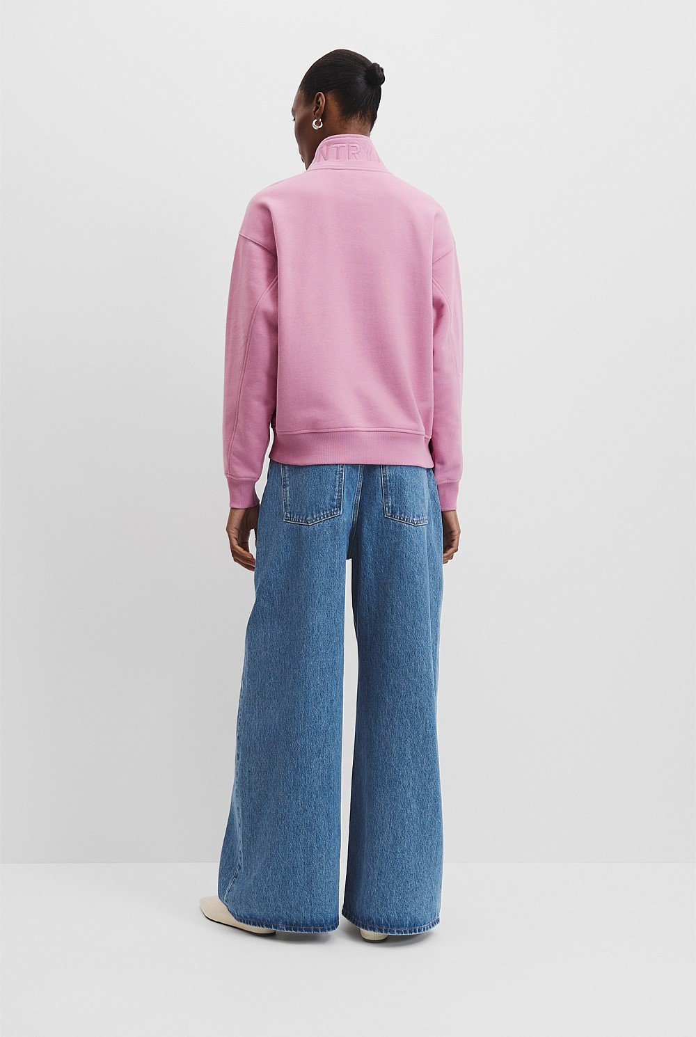 Australian Cotton Logo Neck Zip Sweat