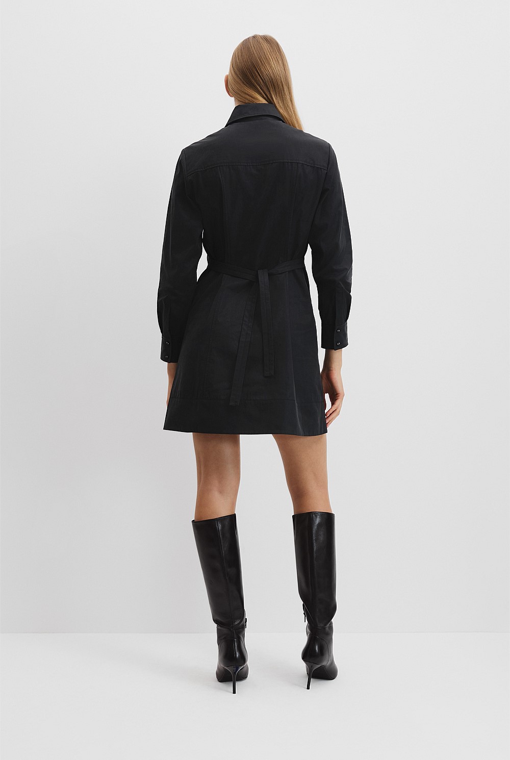 Zip Long Sleeve Mini Dress