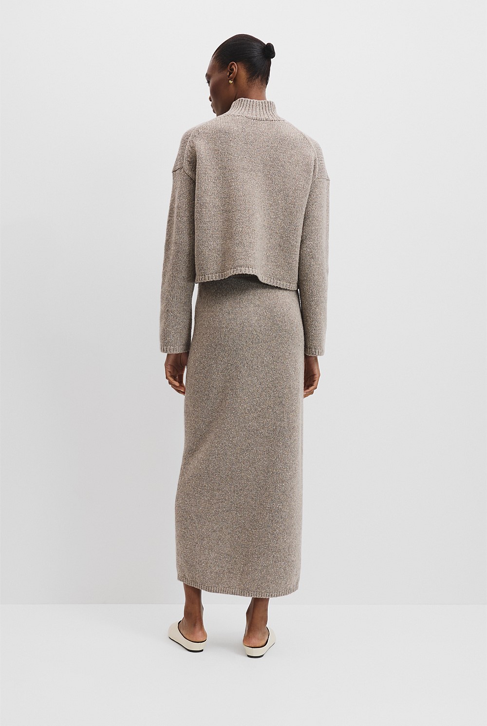 Melange Mock Neck Knit