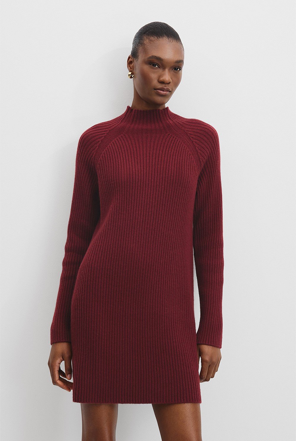 Organically Grown Cotton Blend Knit Mini Dress