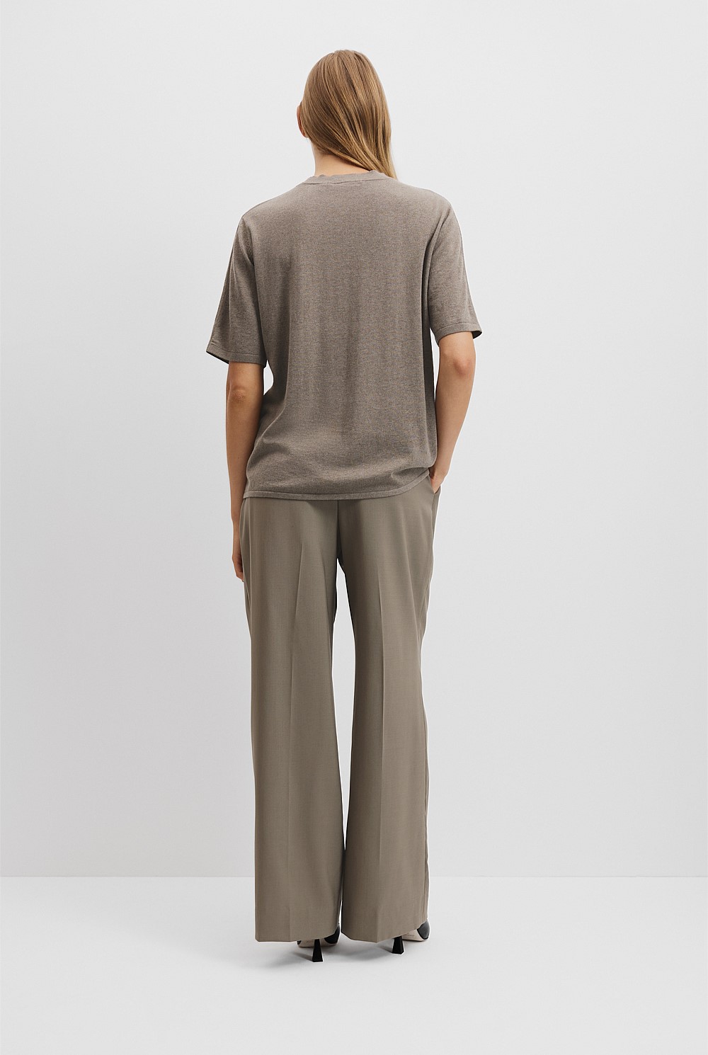 Organically Grown Cotton Cashmere Blend Knit T-Shirt