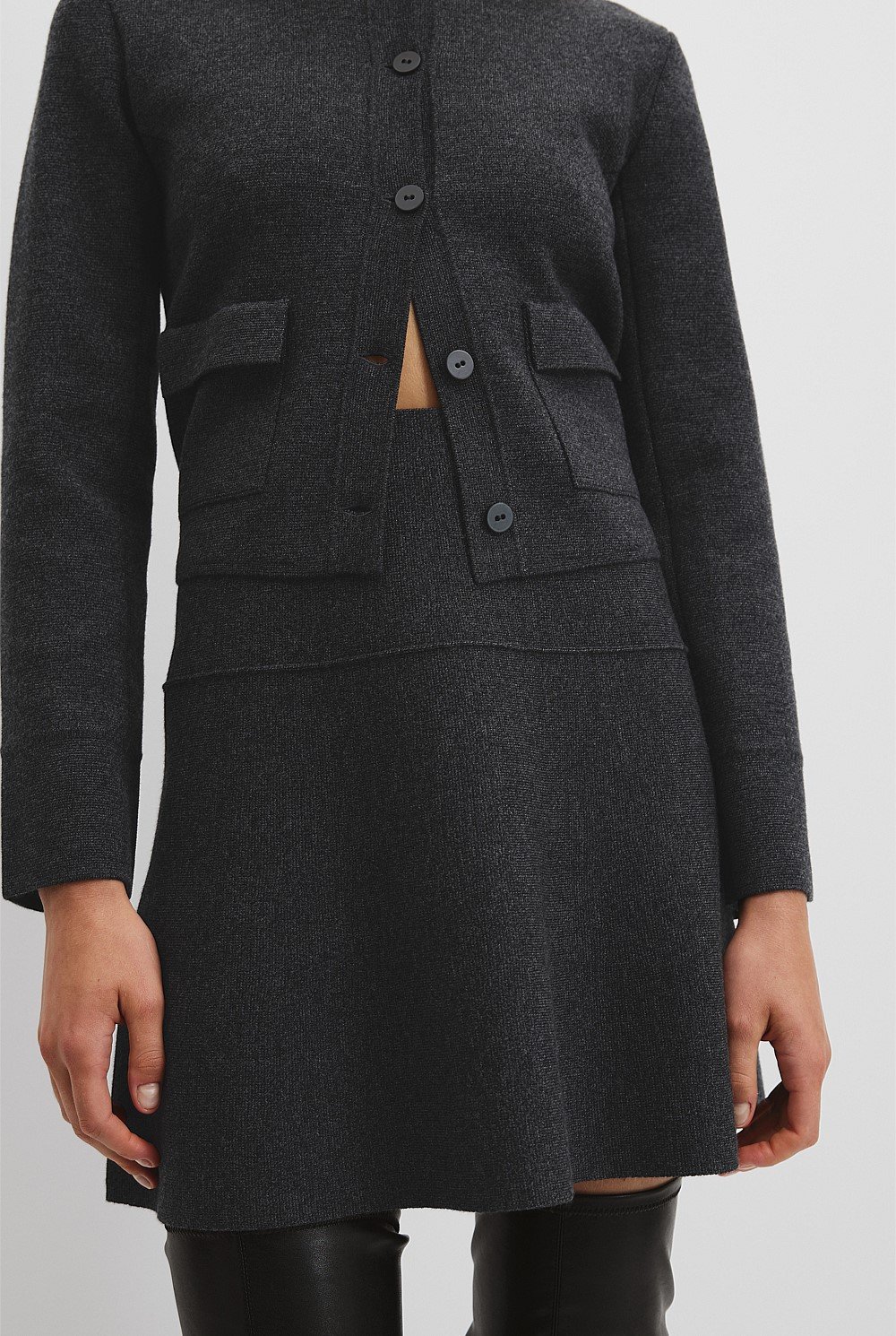 Compact Wool Mini Skirt