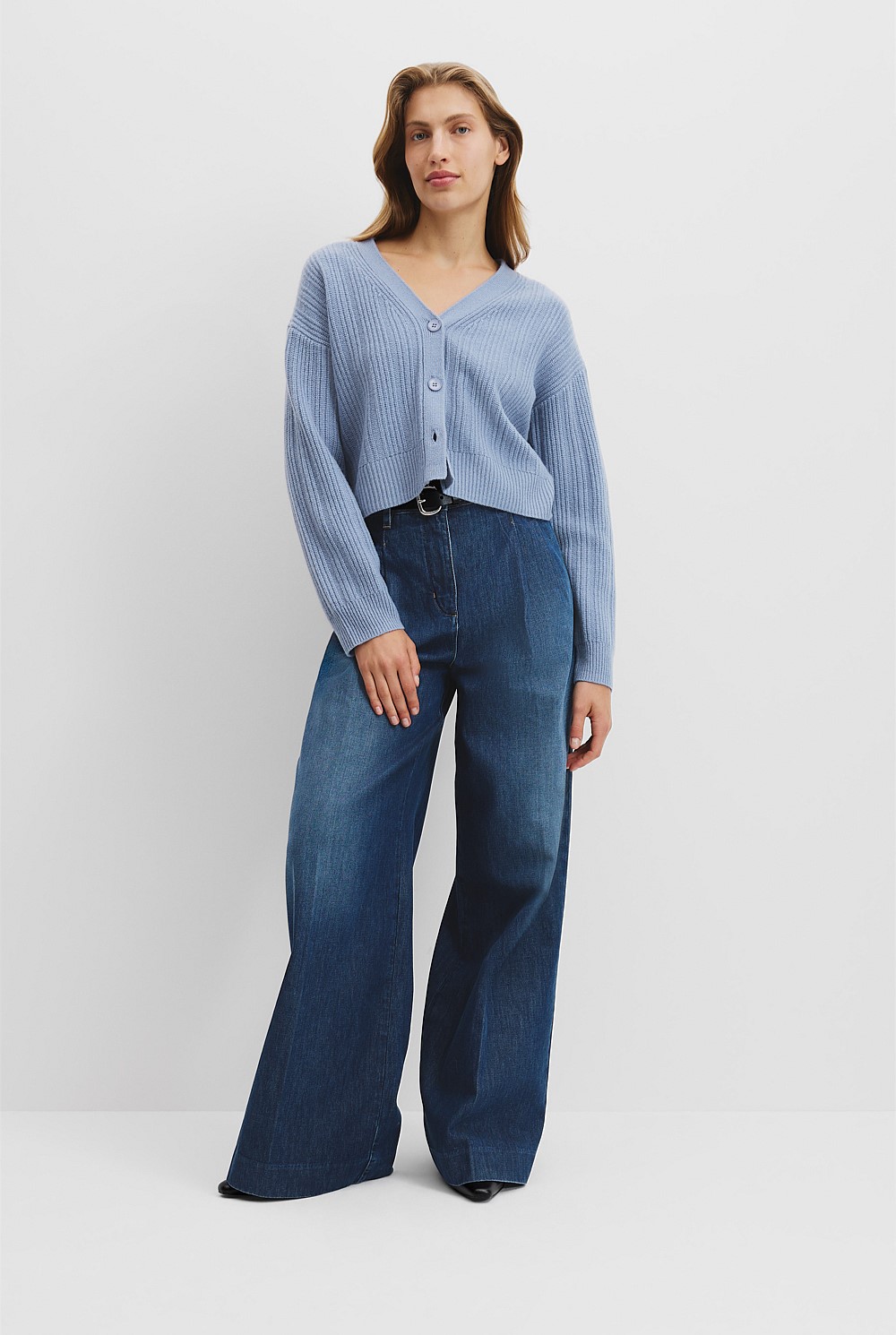 Australian Merino Wool Rib Knit Cardigan