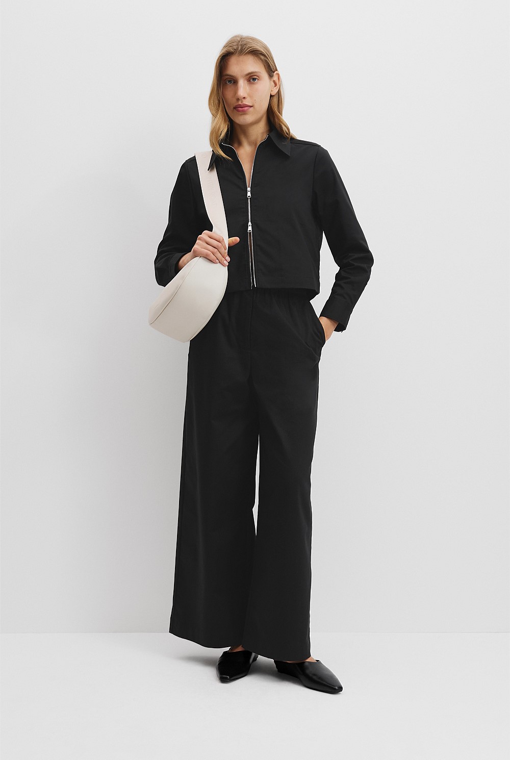 Zip-Through Crop Shirt