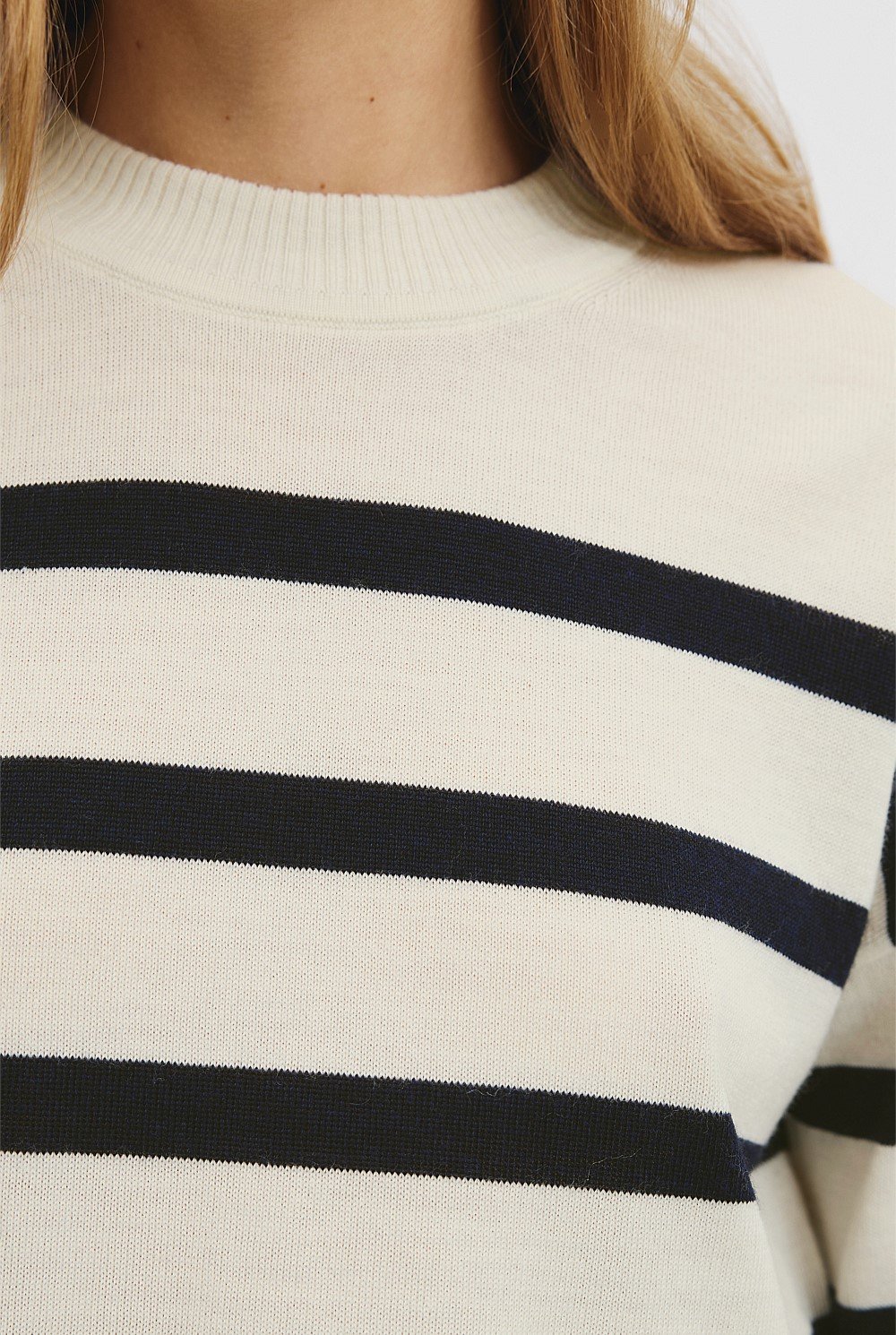 Verified Australian Merino Wool Stripe Crew Neck Knit