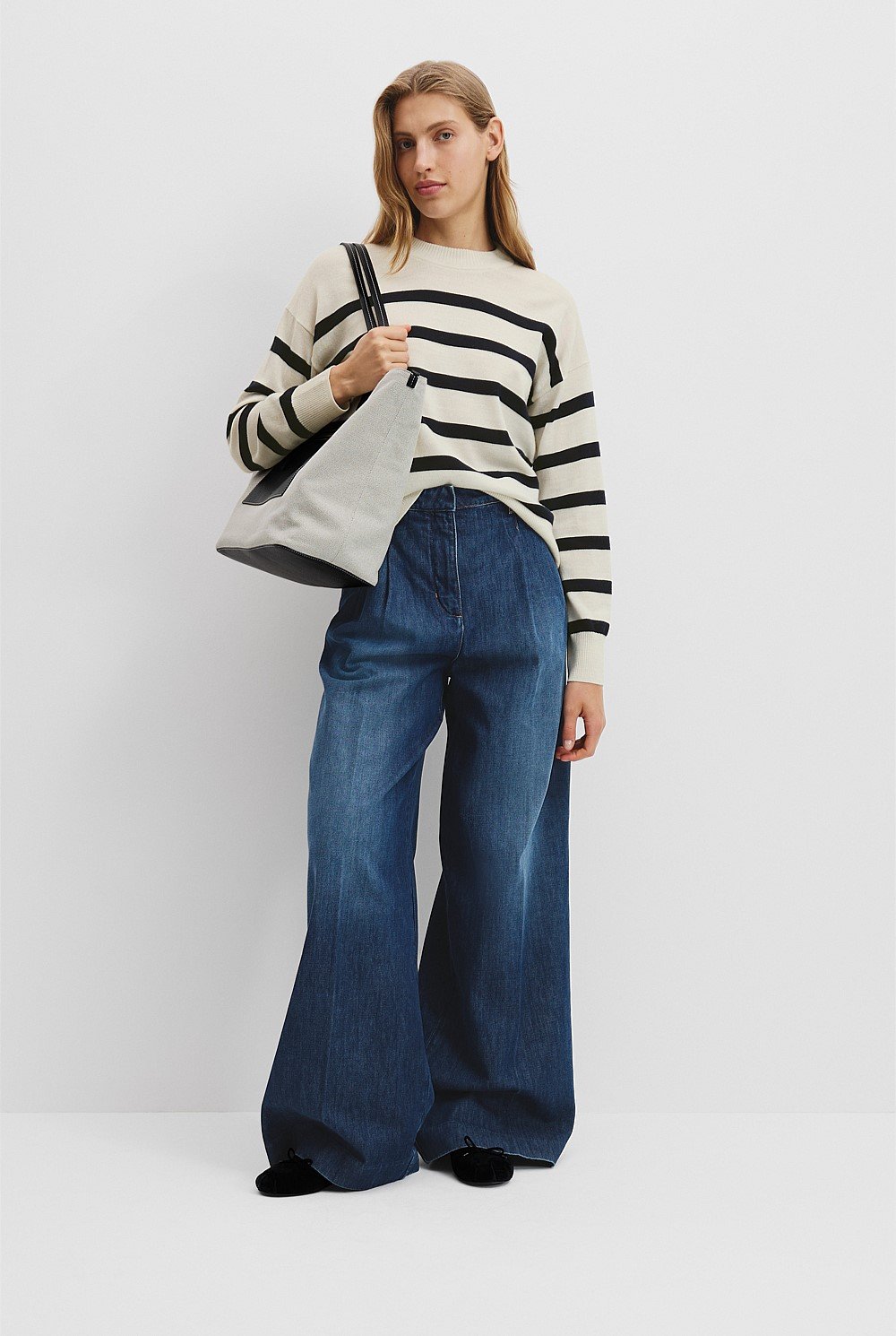 Verified Australian Merino Wool Stripe Crew Neck Knit