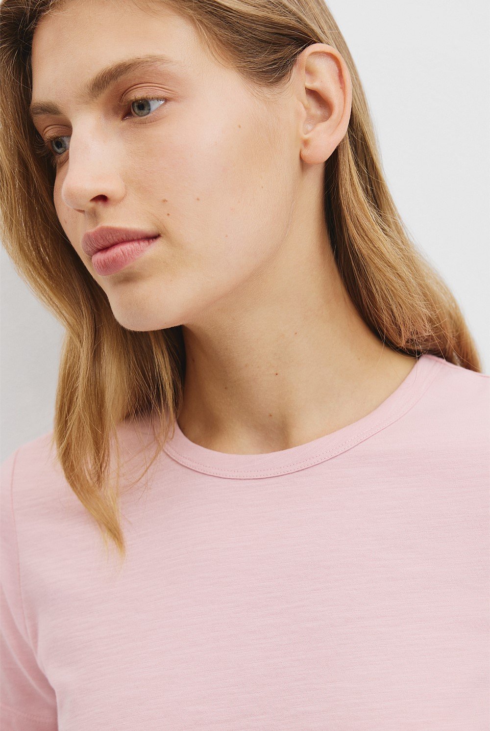 Australian Good Earth Cotton Slub Short Sleeve T-Shirt