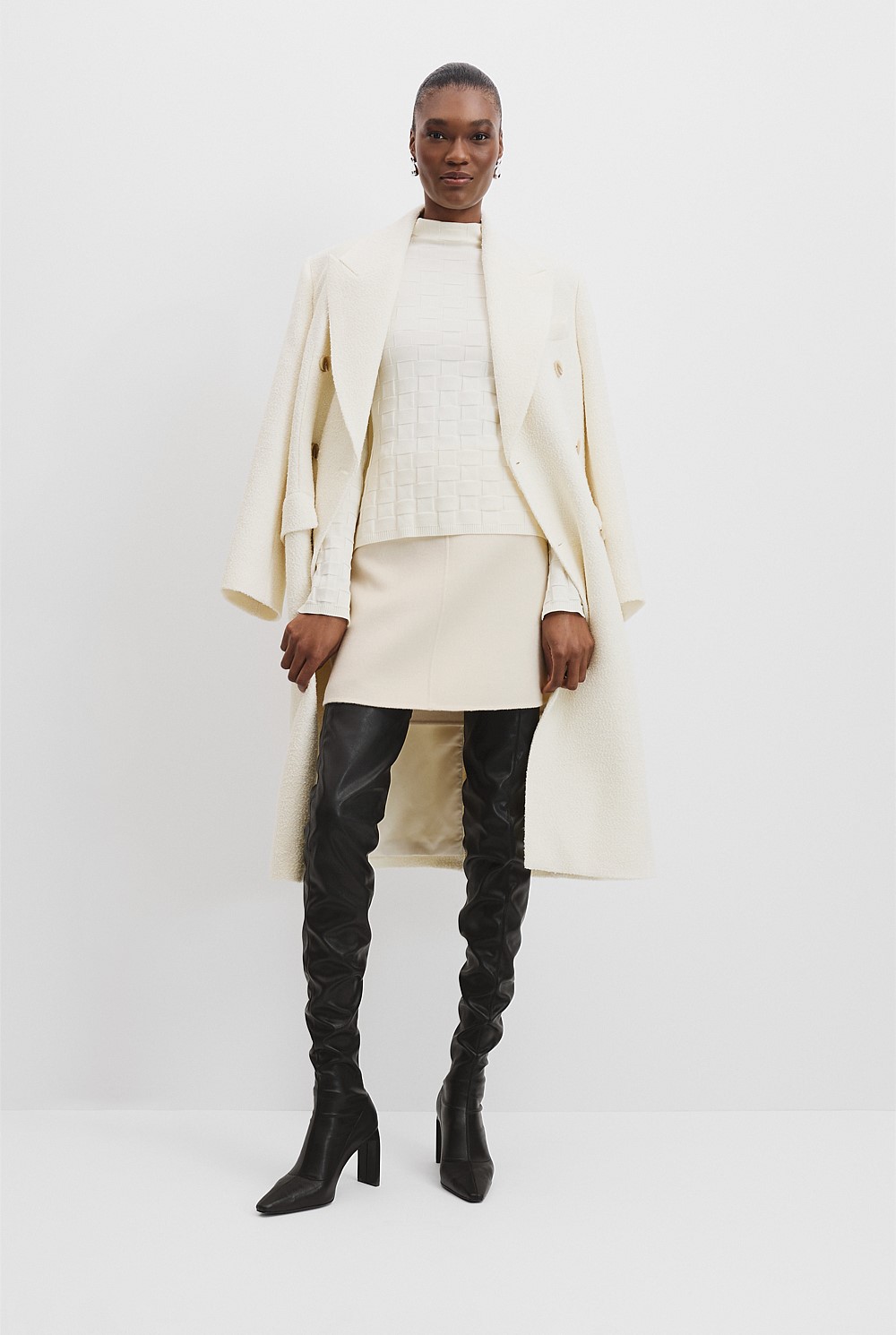 Basketweave Long Sleeve Knit