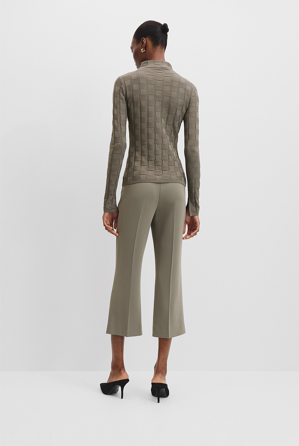 Basketweave Long Sleeve Knit