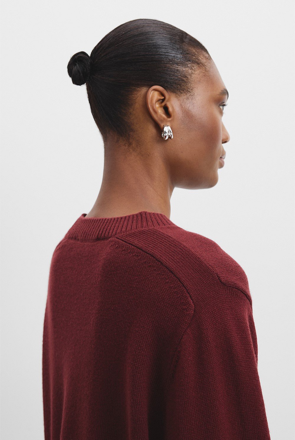 Organically Grown Cotton Blend Crop Crew Neck Knit