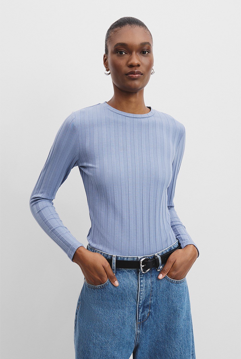 Wide Rib Long Sleeve T-Shirt