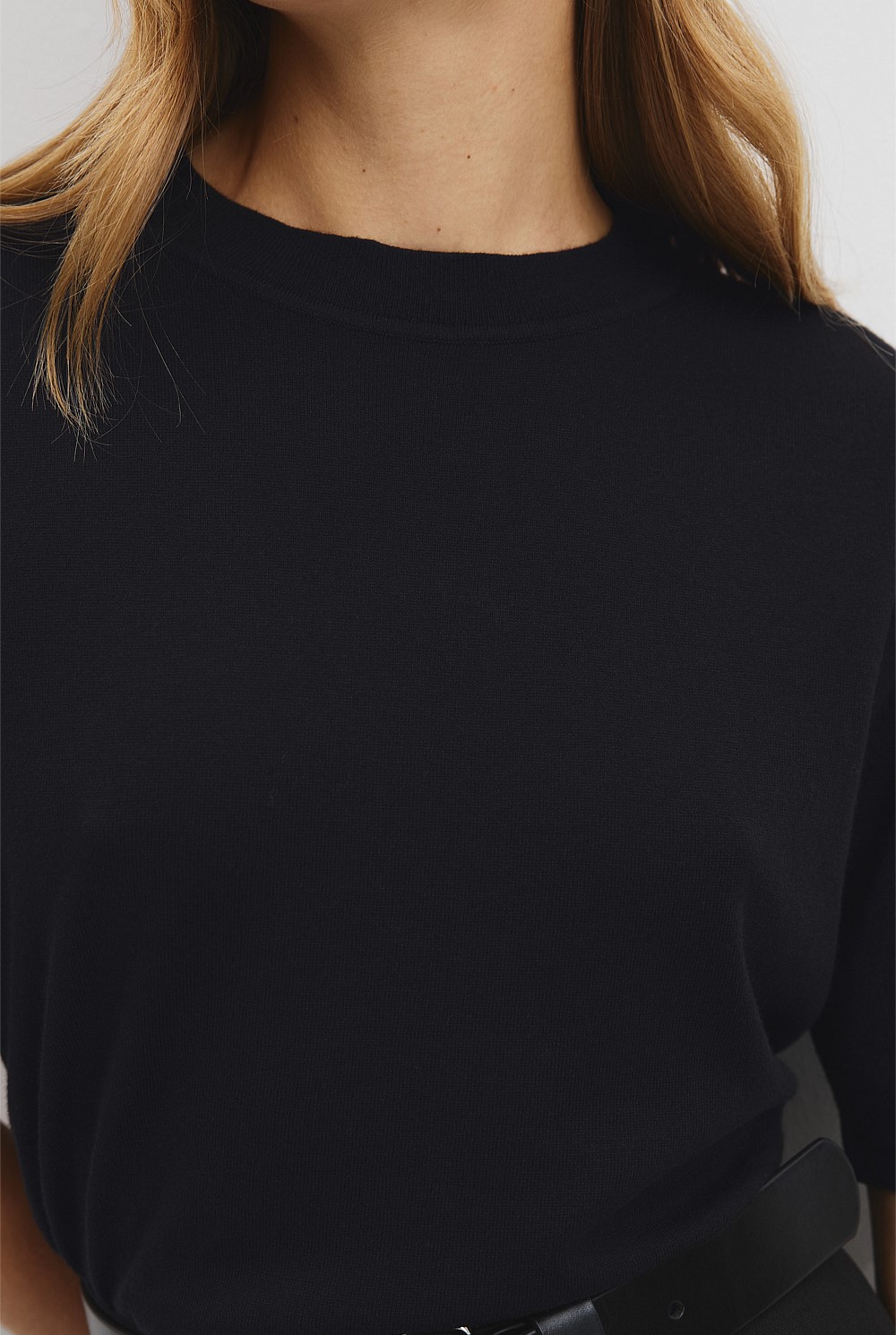 Organically Grown Cotton Cashmere Blend Knit T-Shirt