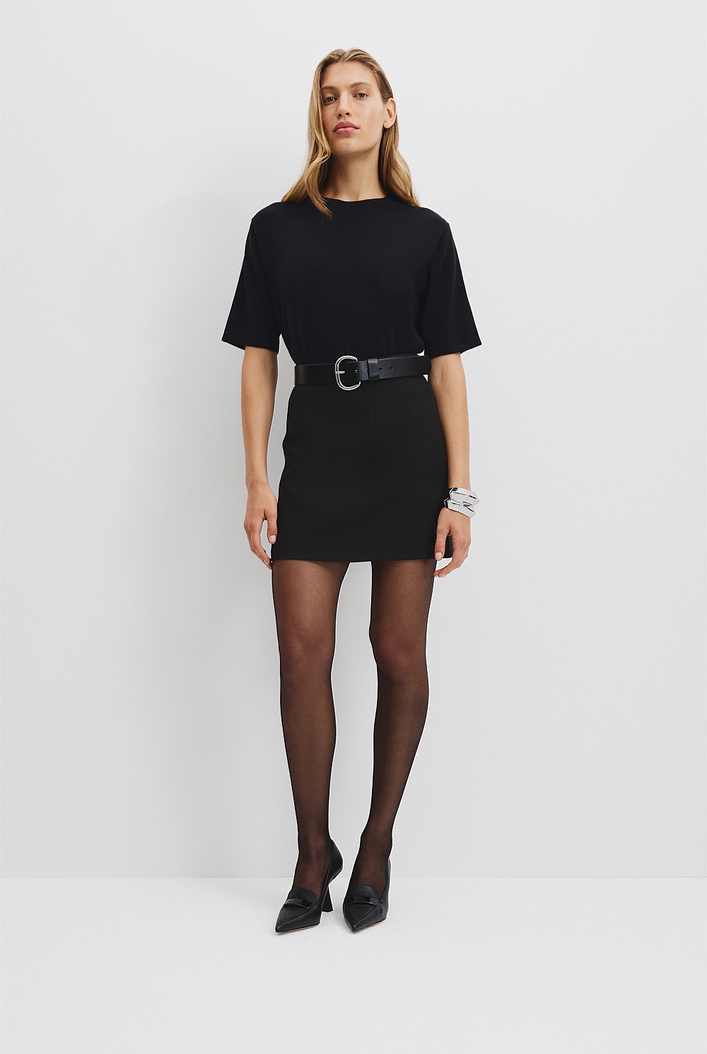 Organically Grown Cotton Cashmere Blend Knit T-Shirt