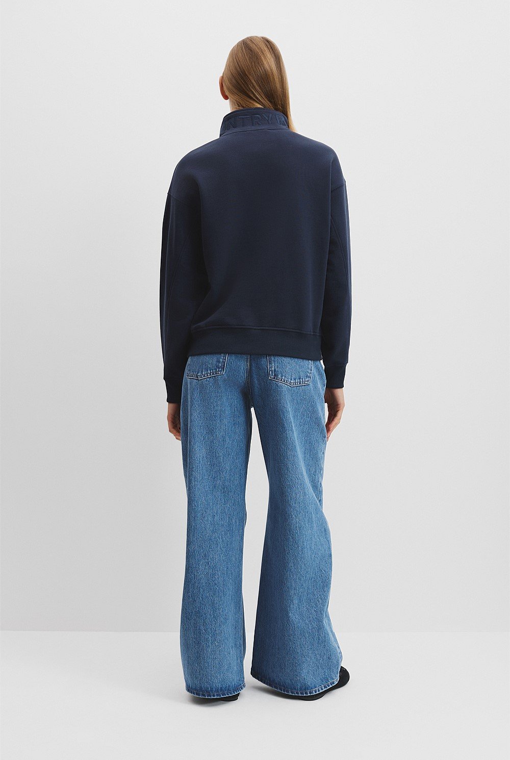 Australian Cotton Logo Neck Zip Sweat