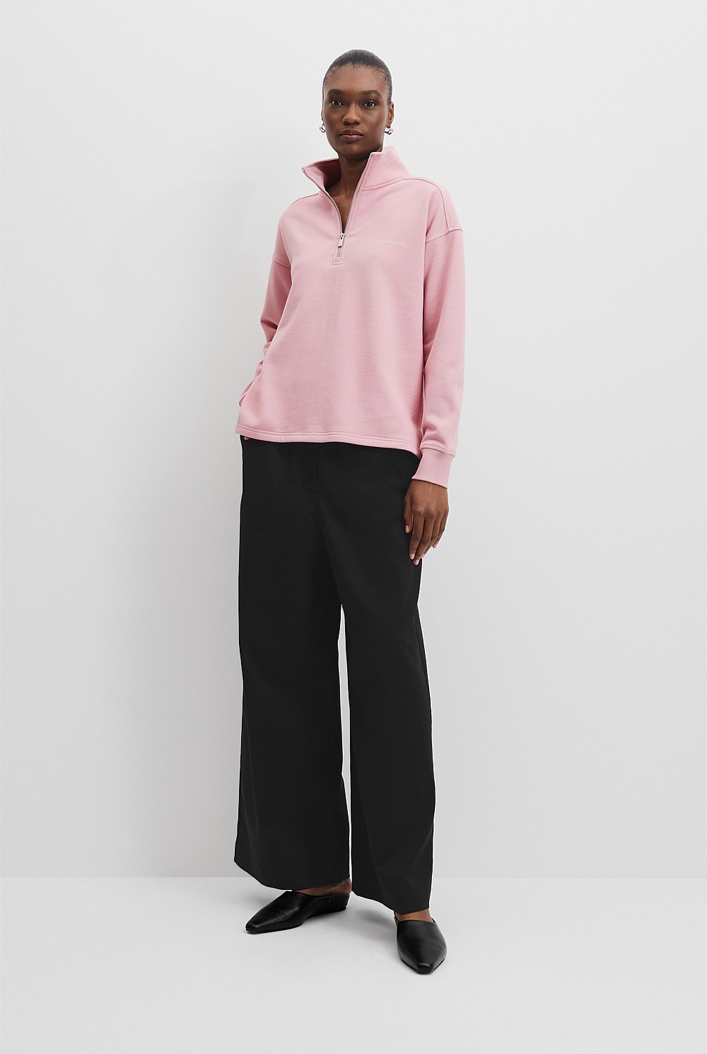 Australian Cotton Zip Collar Sweat