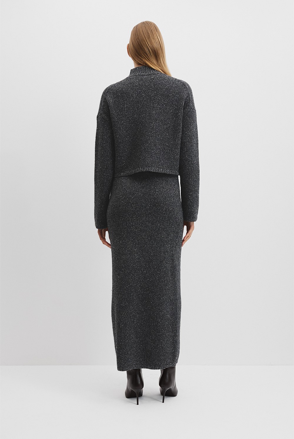 Melange Mock Neck Knit