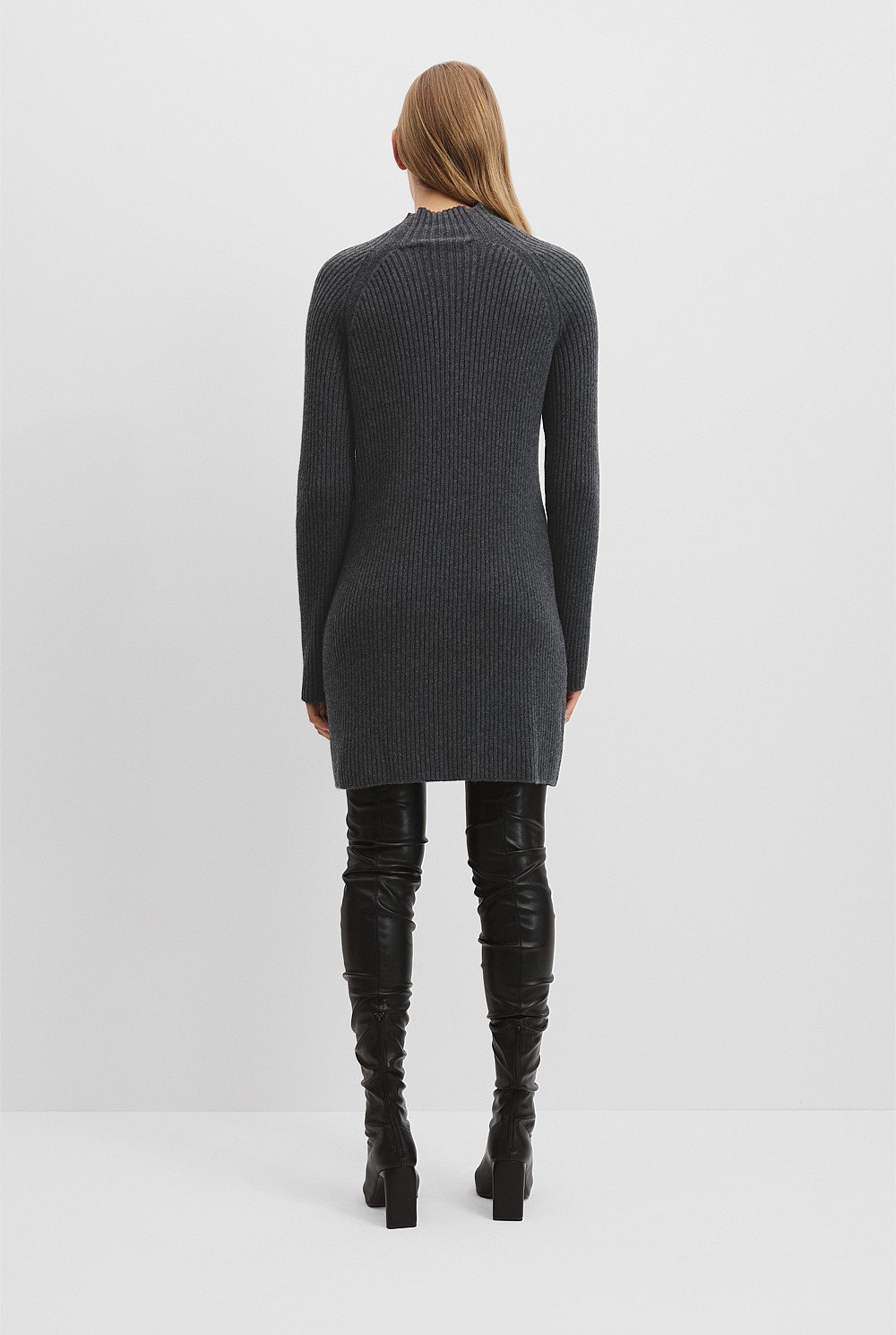 Organically Grown Cotton Blend Knit Mini Dress