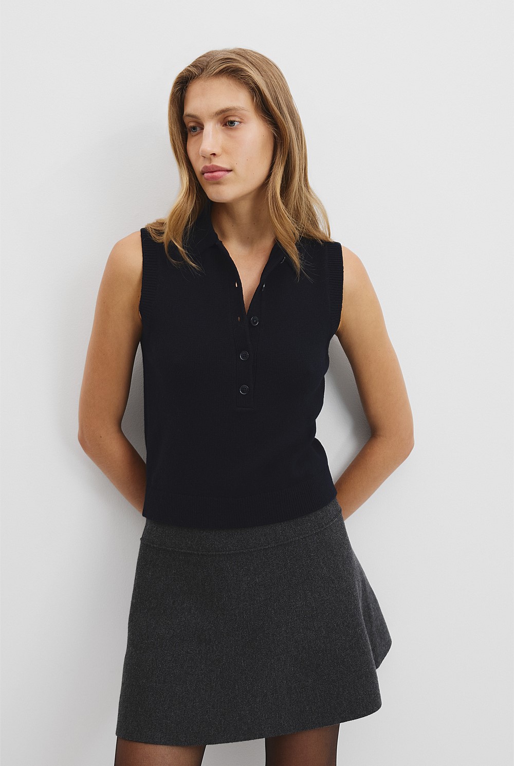 Collared Knit Vest