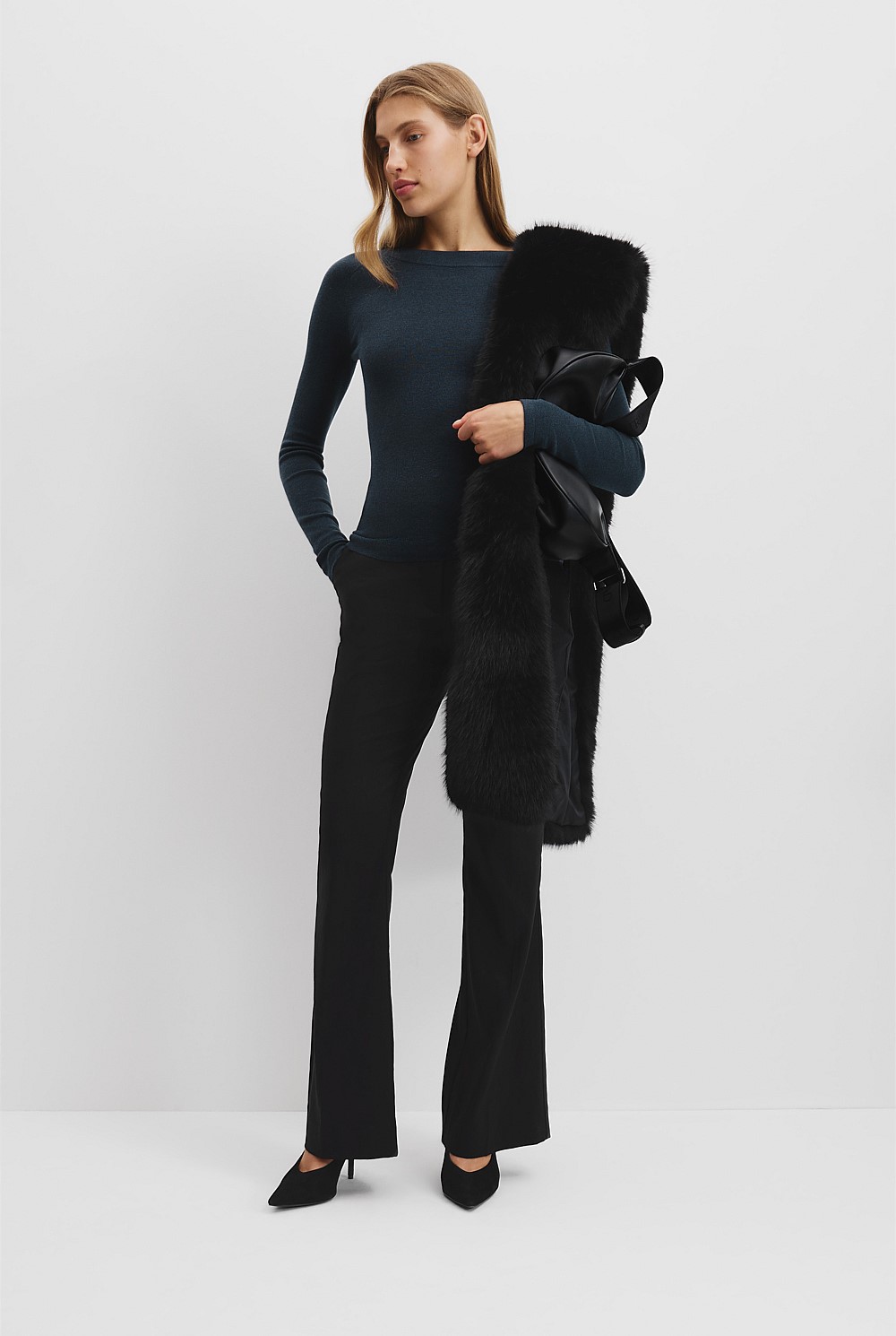 Australian Merino Wool Silk Long Sleeve Knit