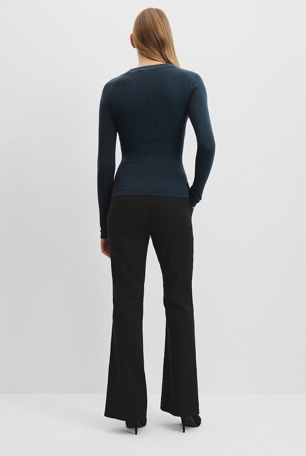 Australian Merino Wool Silk Long Sleeve Knit