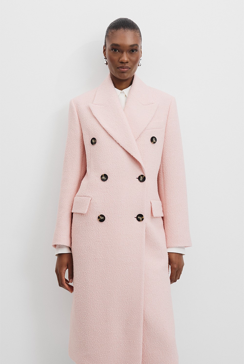 Double-Breasted Boucle Coat