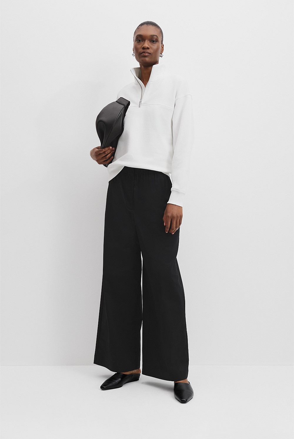 Australian Cotton Logo Neck Zip Sweat