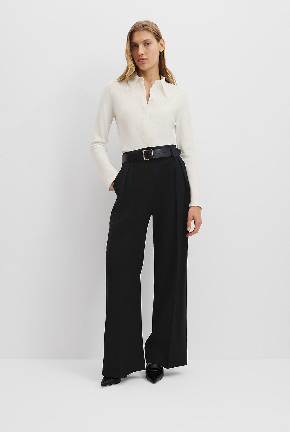 Fitted Crepe Shirt