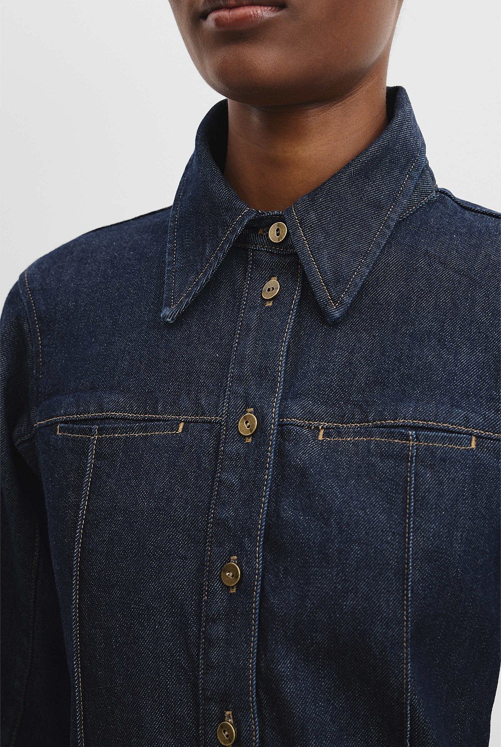 Long Sleeve Denim Mini Dress