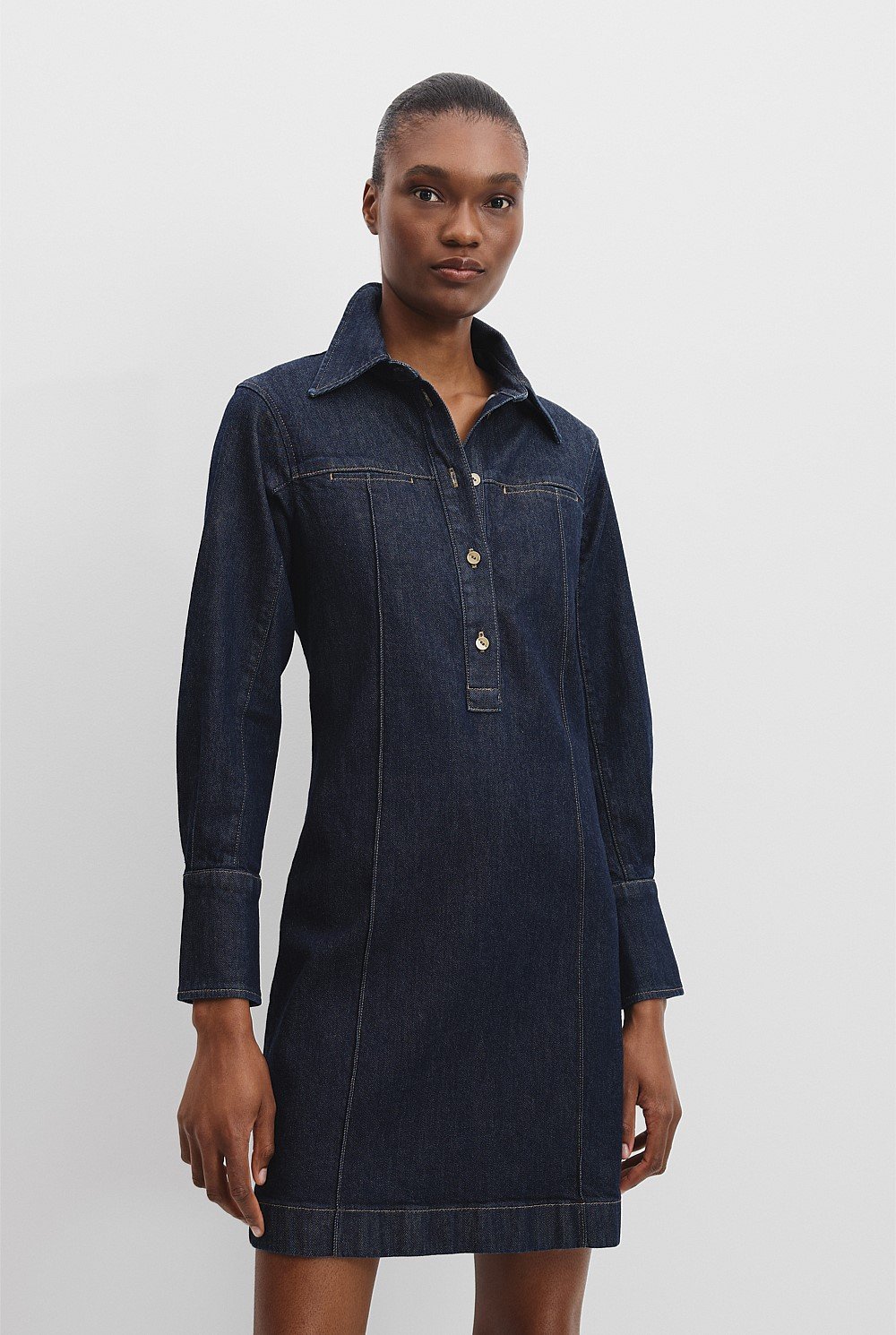 Long Sleeve Denim Mini Dress