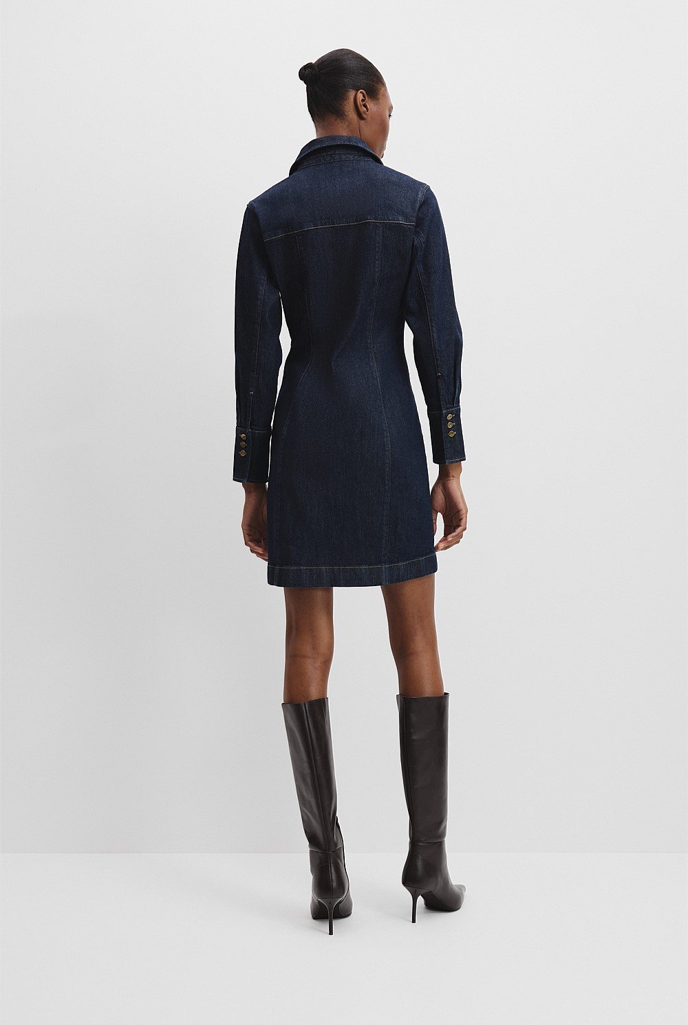 Long Sleeve Denim Mini Dress