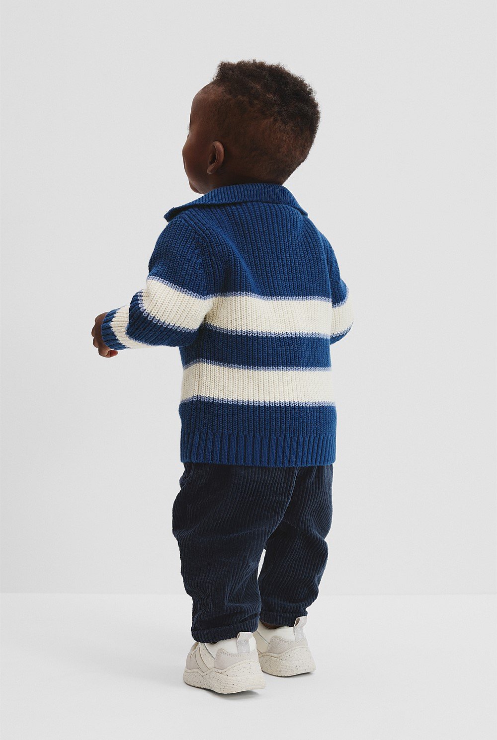 Organically Grown Cotton Blend Stripe Zip Knit