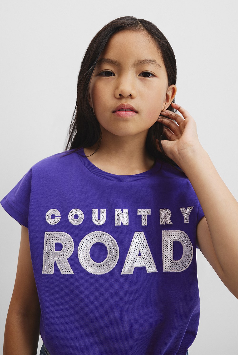 Organically Grown Cotton Sequin Logo T-Shirt