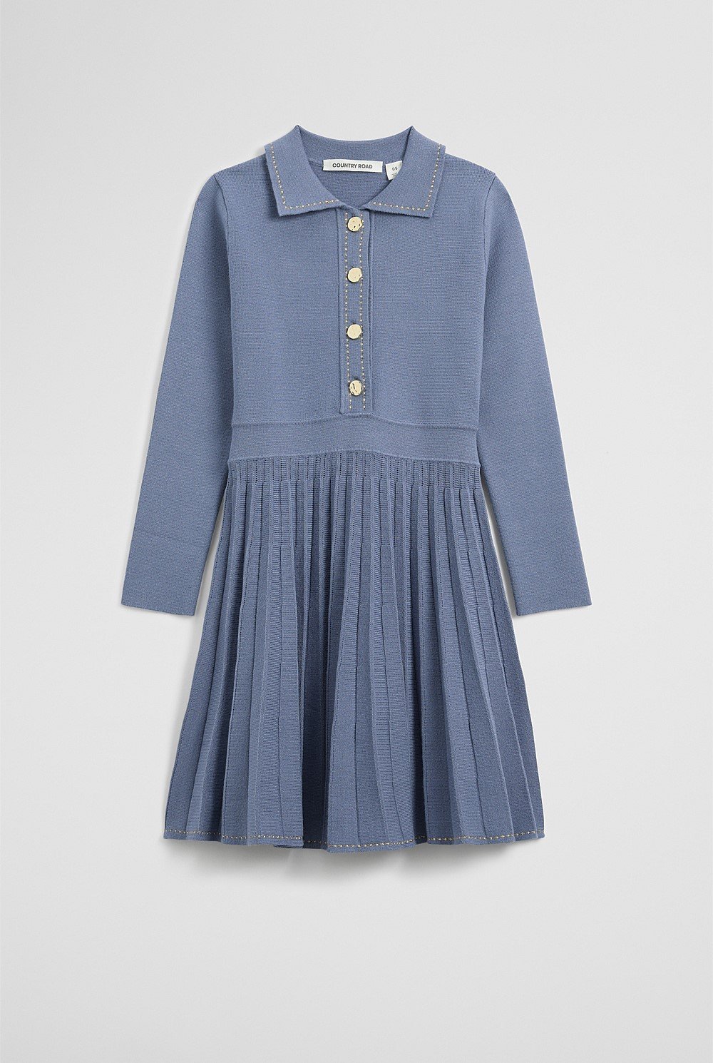 Metallic Collared Knit Dress