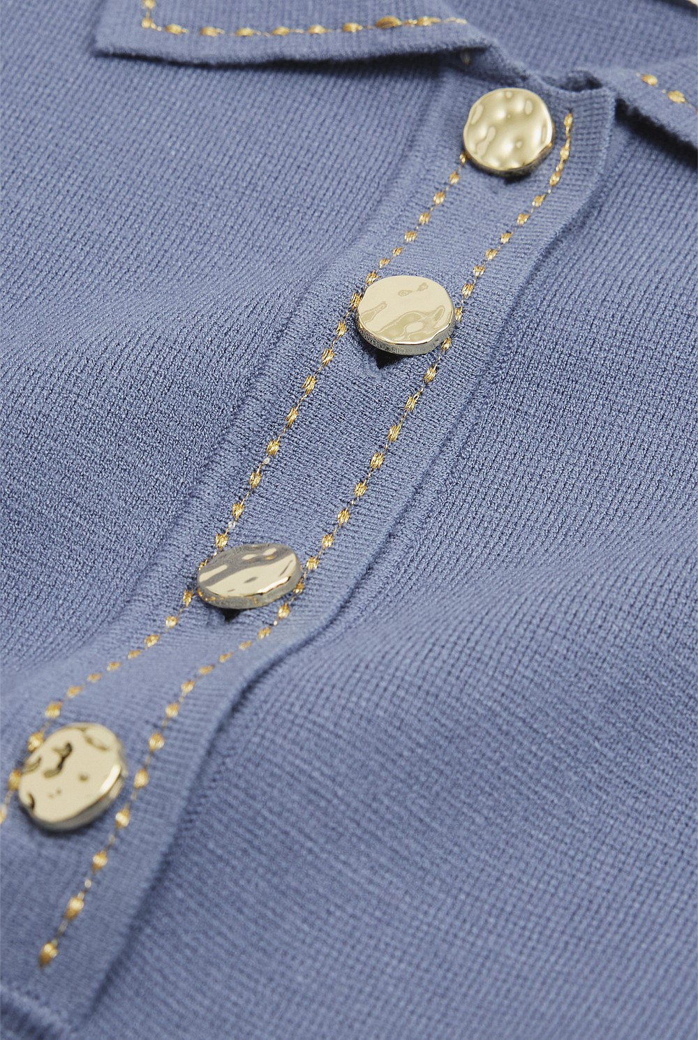 Metallic Collared Knit Dress