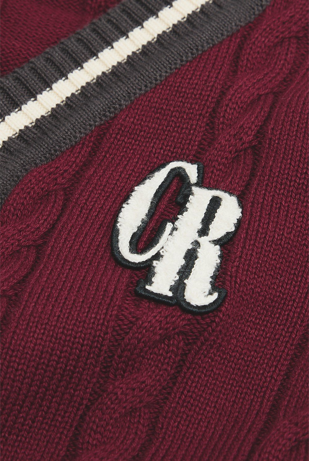 Organically Grown Cotton Varsity Cardigan