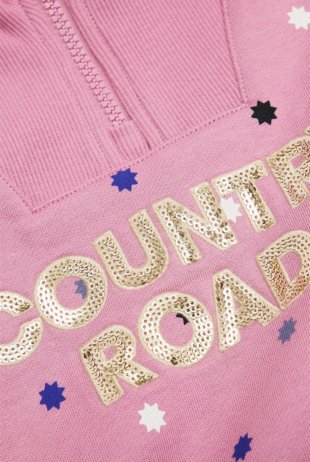 Australian Cotton Blend Star Half Zip Sweat