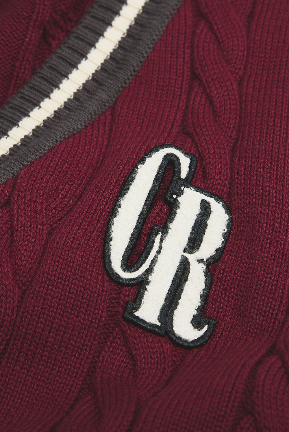 Organically Grown Cotton Varsity Cardigan