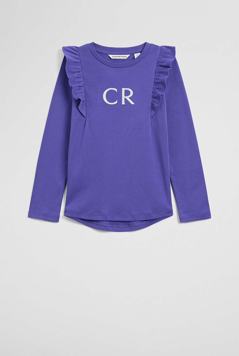 Australian Cotton Long Sleeve Logo Frill T-Shirt