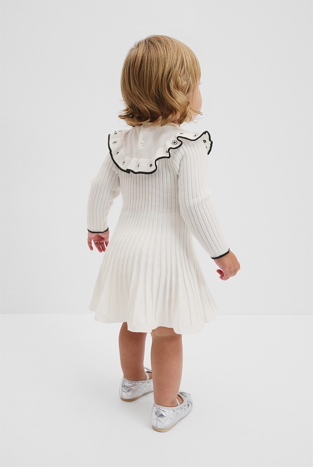 Organically Grown Cotton Embroidered Knit Dress