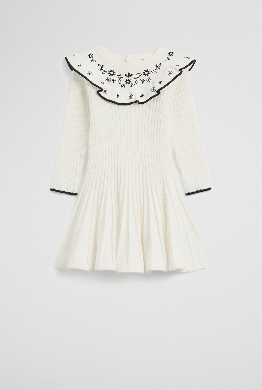 Organically Grown Cotton Embroidered Knit Dress