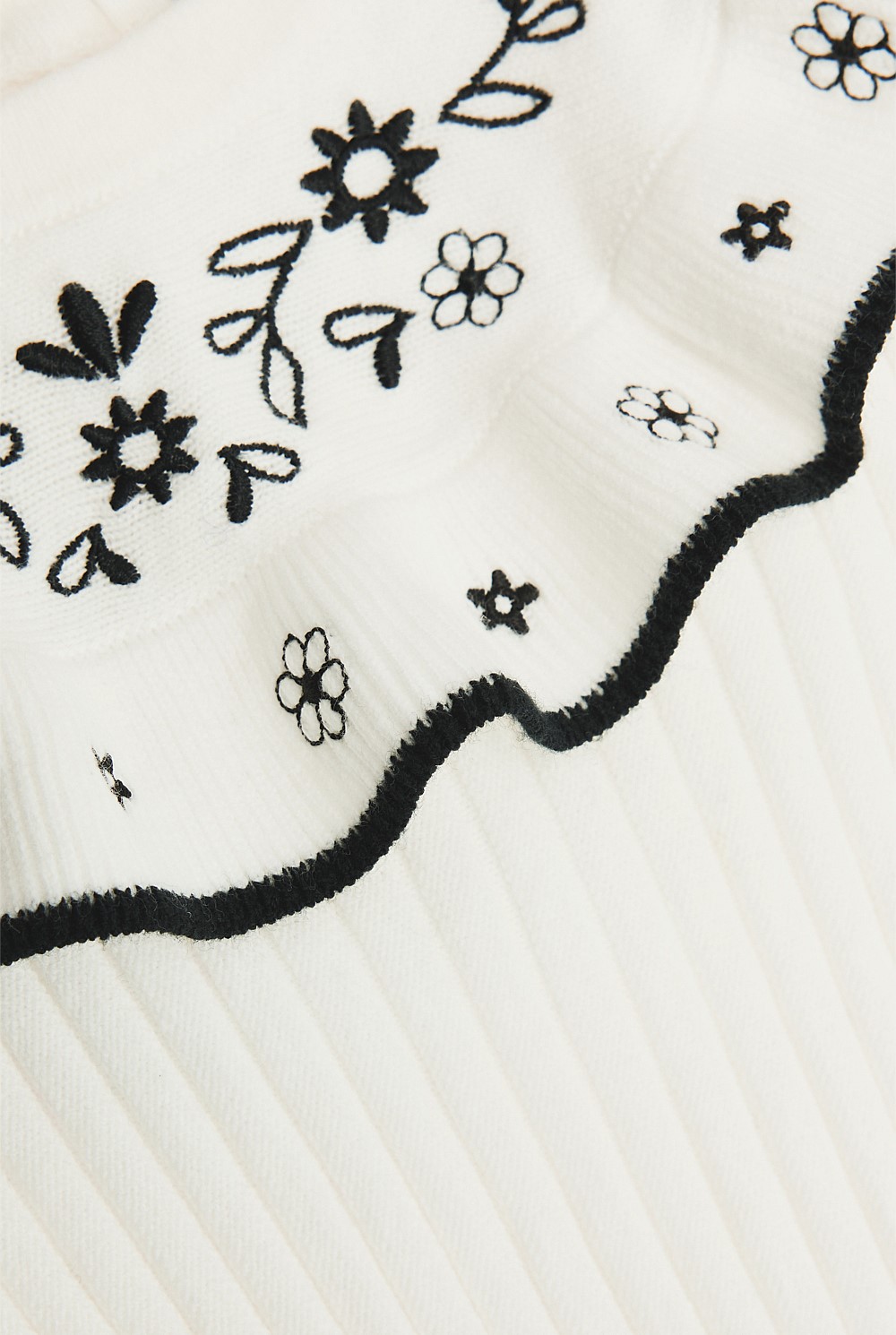 Organically Grown Cotton Embroidered Knit Dress