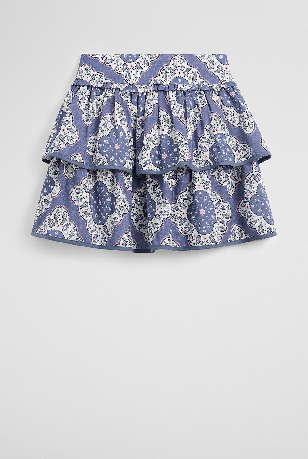 Organically Grown Cotton Paisley Flounce Skirt