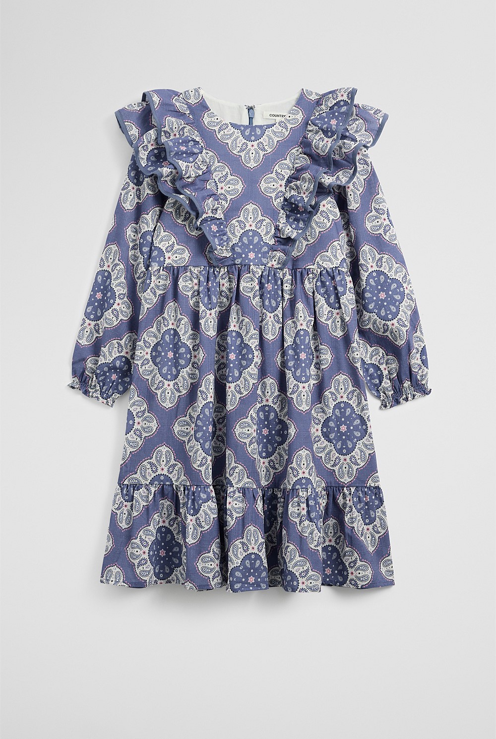 Organically Grown Cotton Paisley Frill Dress