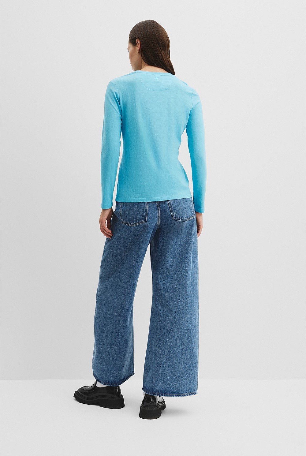 Australian Good Earth Cotton Textured Slub T-Shirt