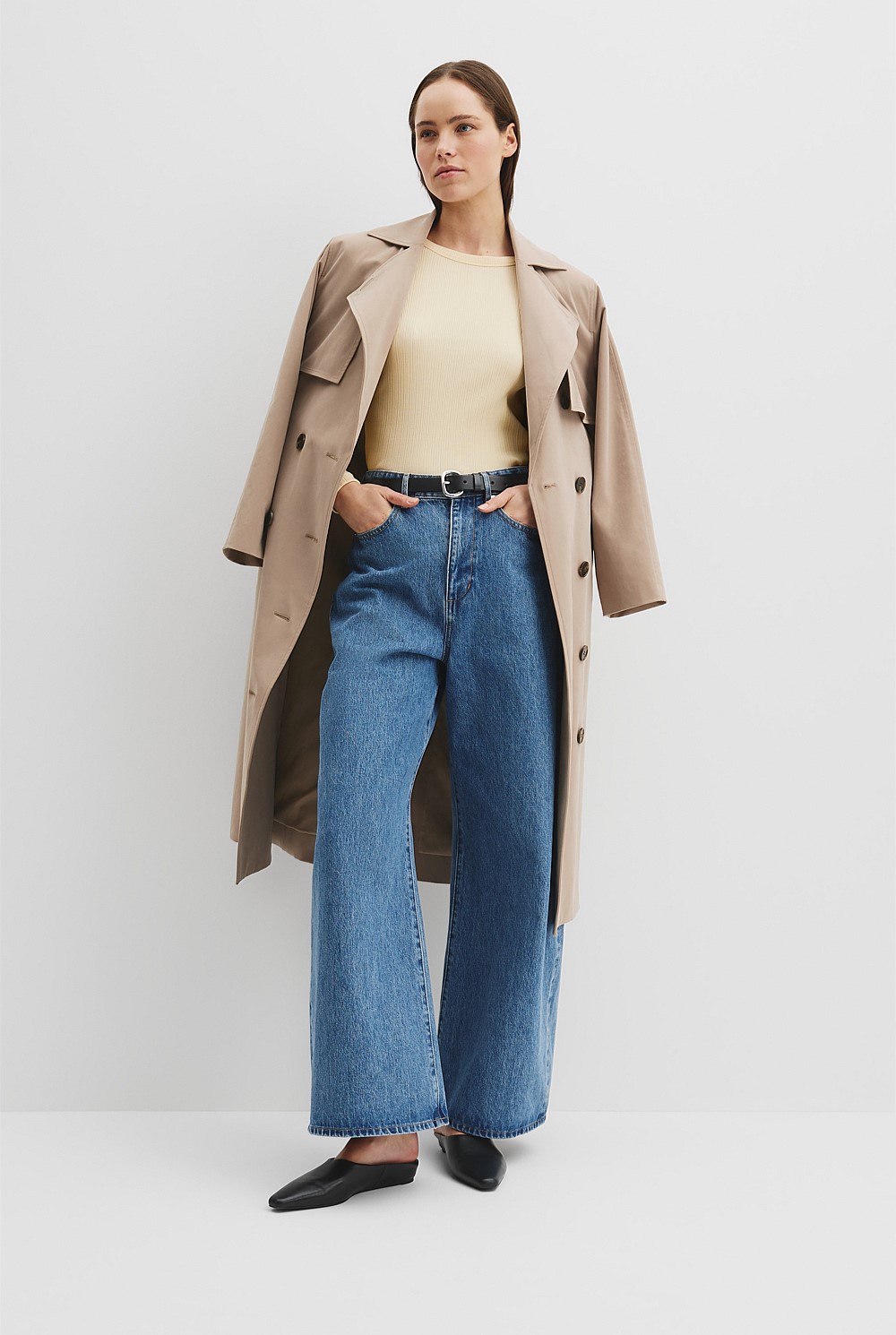 Australian Cotton Long Sleeve Fitted Rib Top