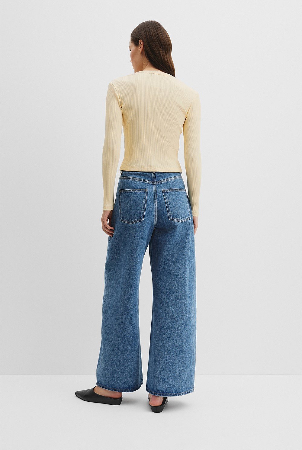Australian Cotton Long Sleeve Fitted Rib Top
