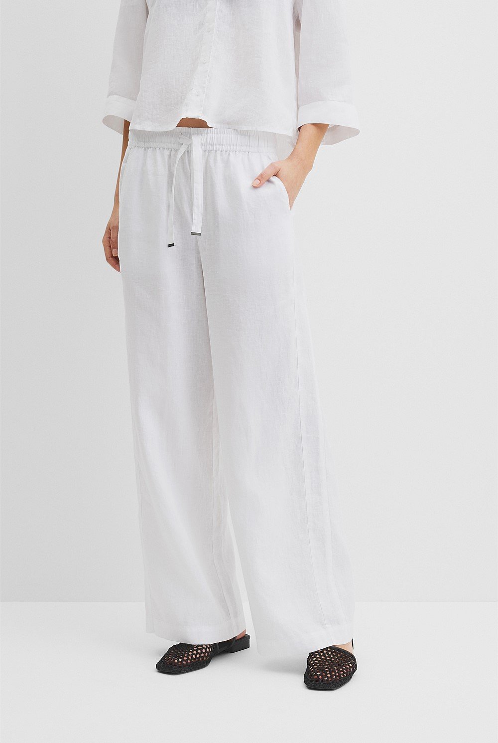 Tie Detail Linen Pant