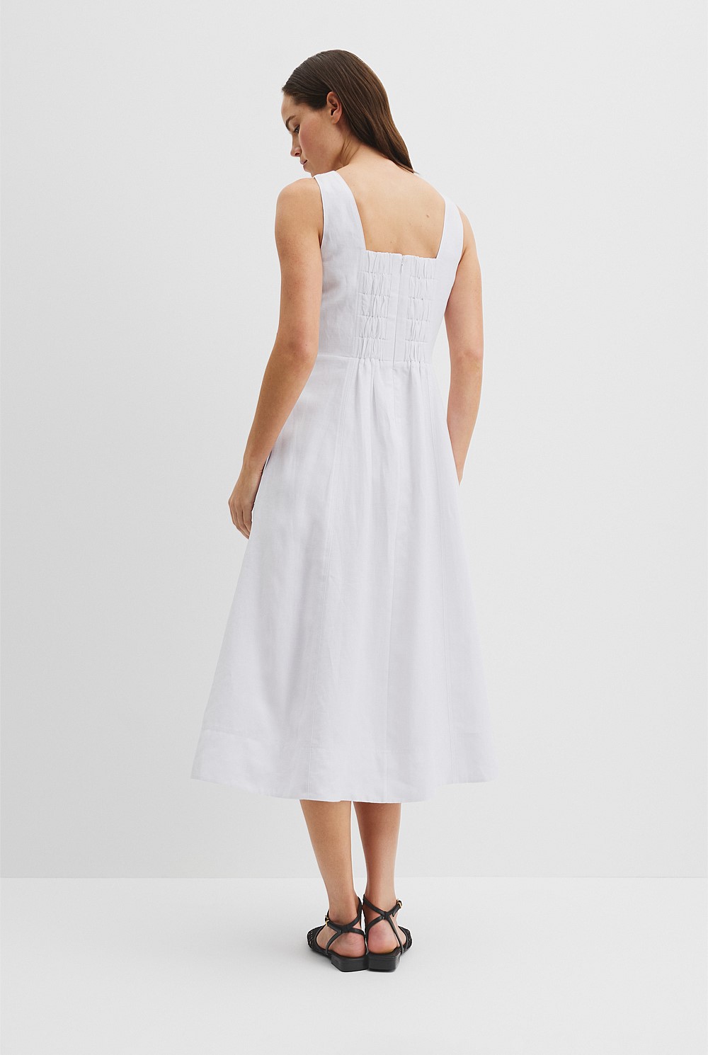 Organically Grown Linen Fit-and-Flare Dress